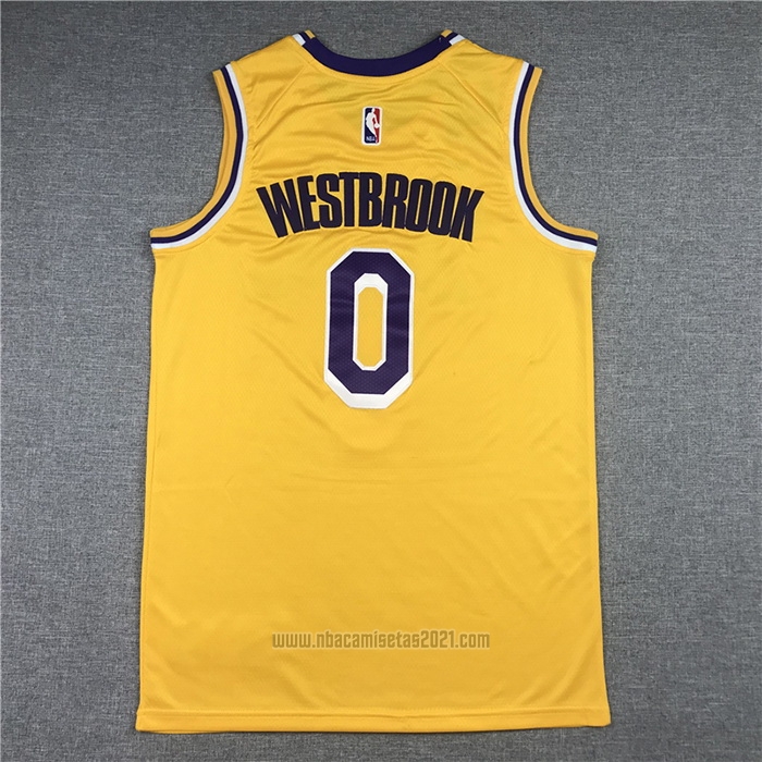 Camiseta Los Angeles Lakers Russell Westbrook #0 Icon 2020 Amarillo